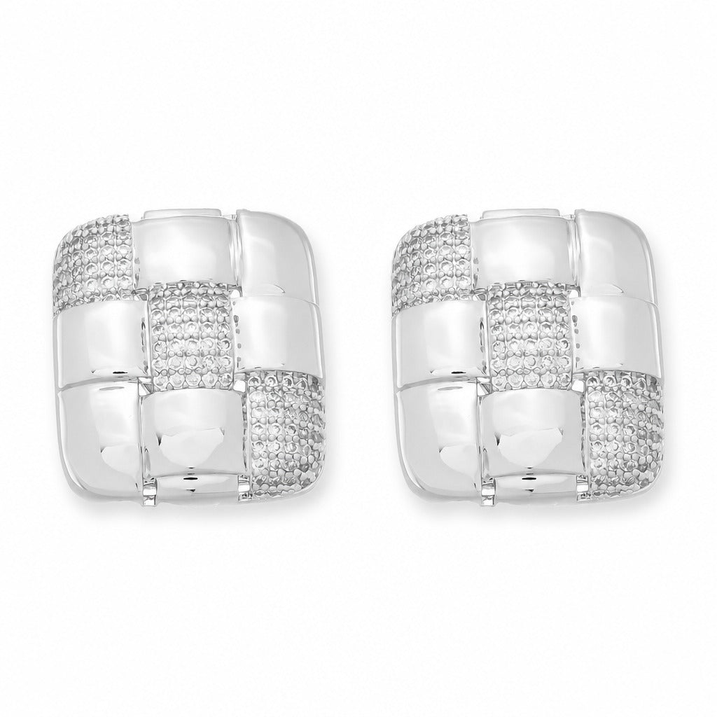 Tessera Studs · Rhodium by Amanelle