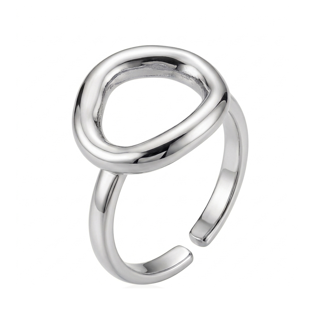 Adina Open Loop Ring · Rhodium