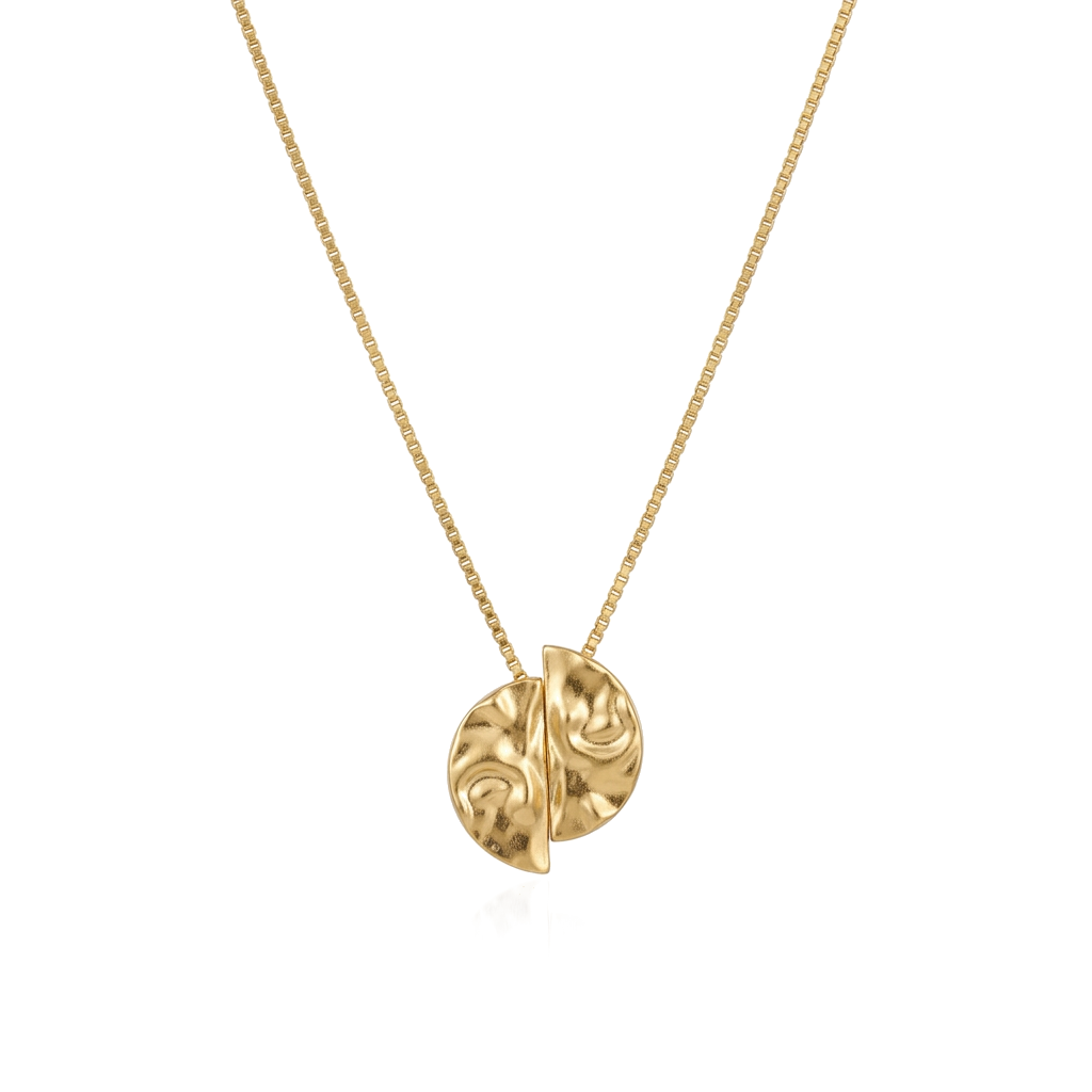 Alma Sculpted Disc Necklace