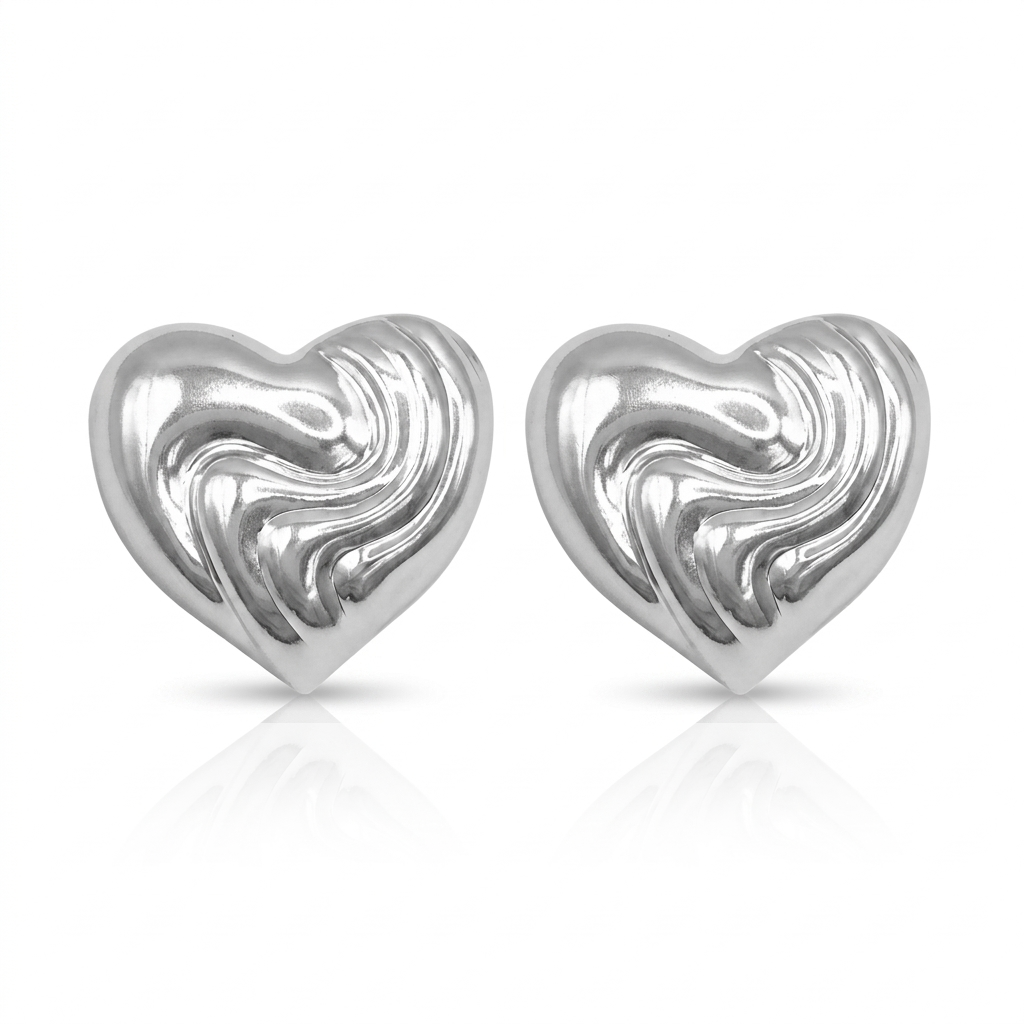 Amara Swirl Heart Studs