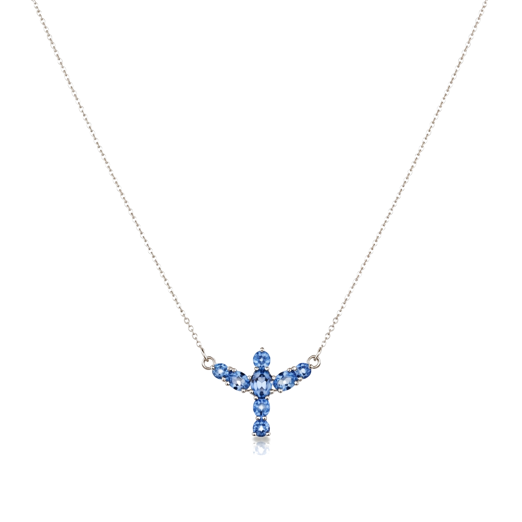Aurora Stone Pendant Necklace · Blue