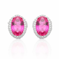 Rubellite Oval Studs by Amanelle