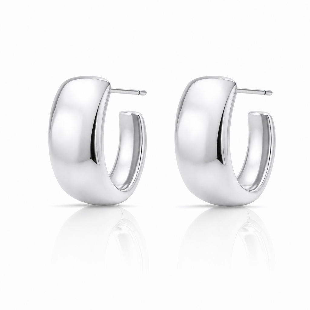 Dome Hoops · Rhodium by Amanelle