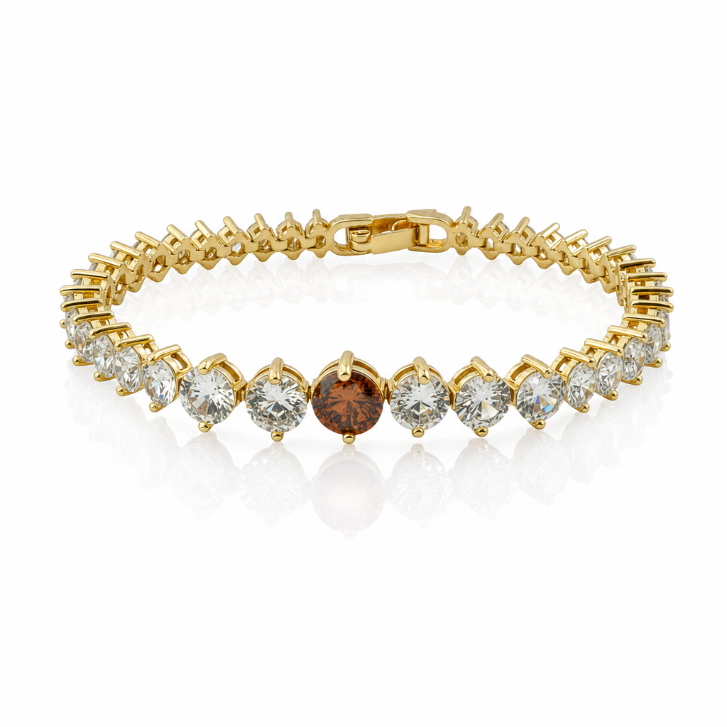 Amber Solitaire Riviera Bracelet by Amanelle
