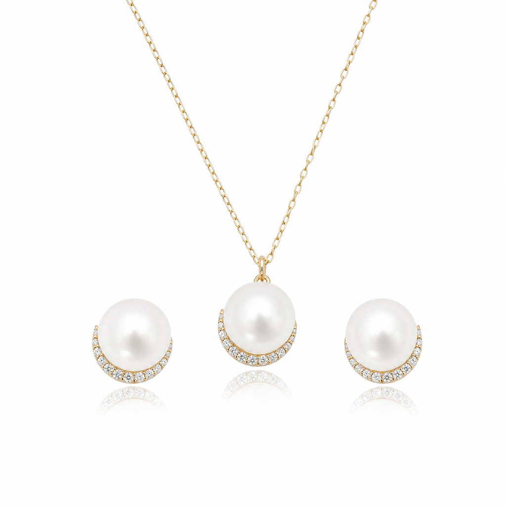 Crescent Pearl Set by Amanelle