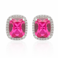Rubellite Halo Studs by Amanelle