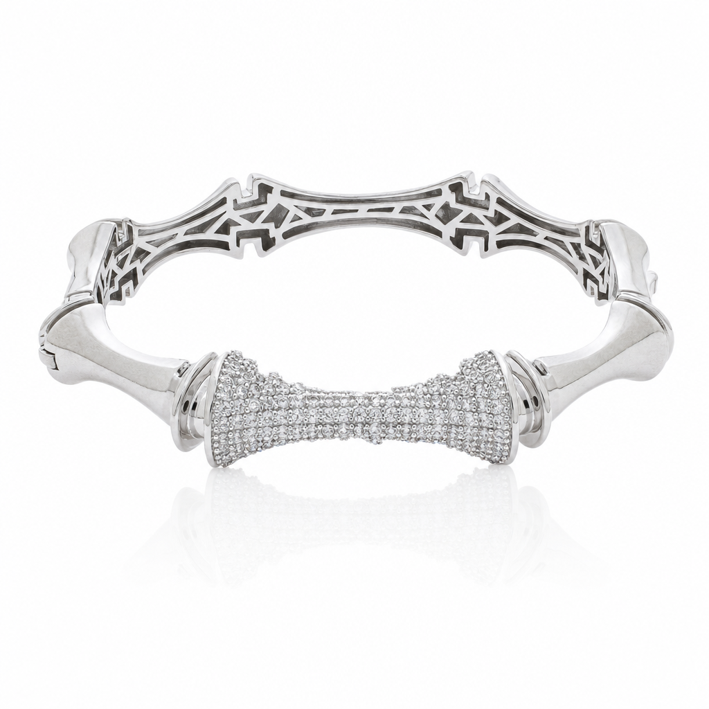 Hourglass Bangle · Rhodium by Amanelle