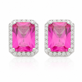 Rubellite Baguette Studs by Amanelle