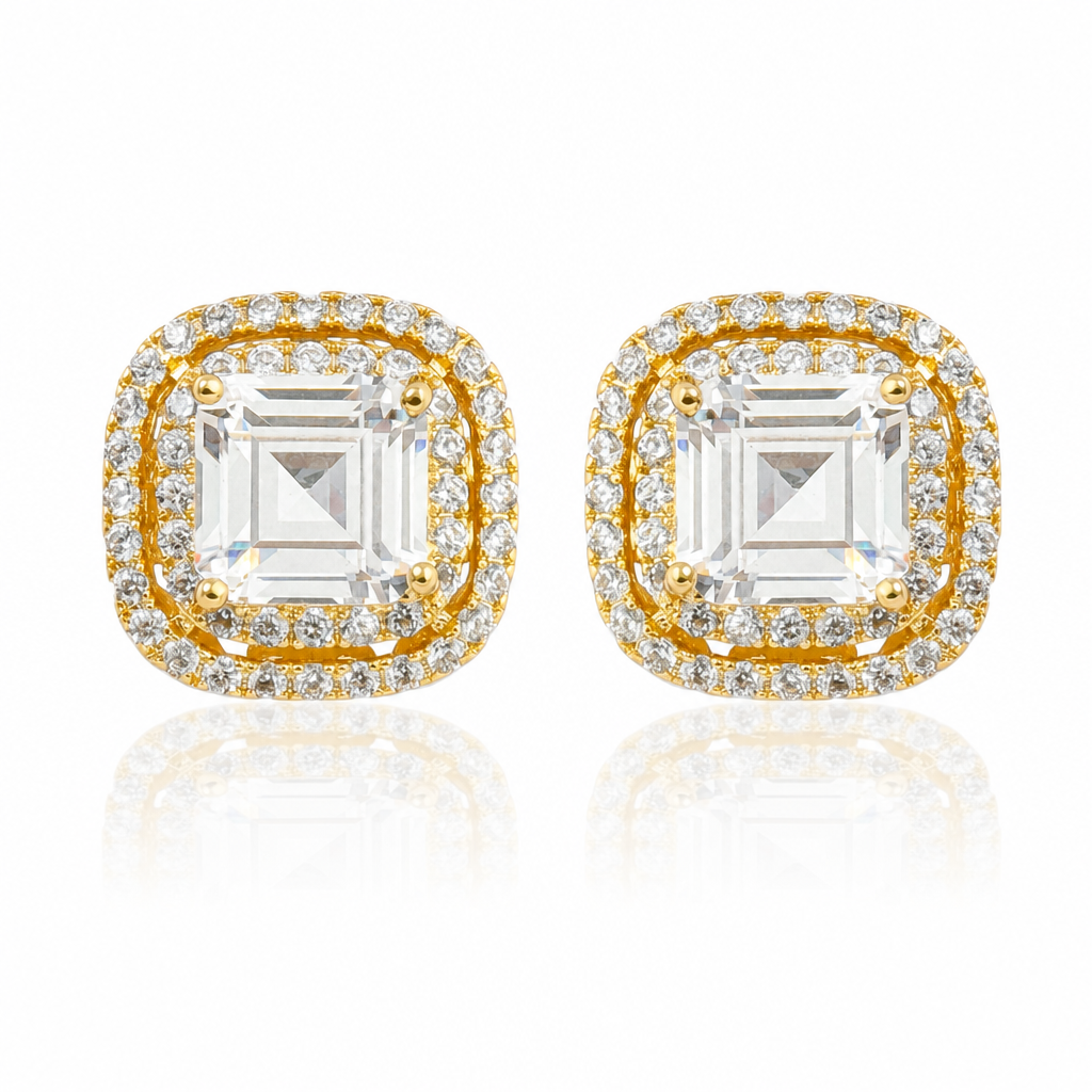 Deco Square Studs · Gold by Amanelle