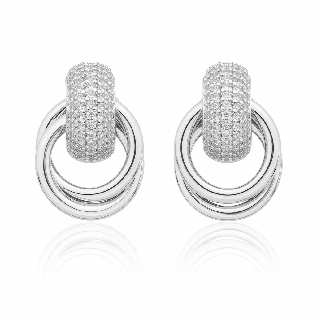 Entwined Drop Earrings · Rhodium by Amanelle