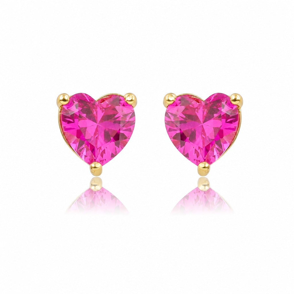 Rubellite Heart Studs · Large by Amanelle