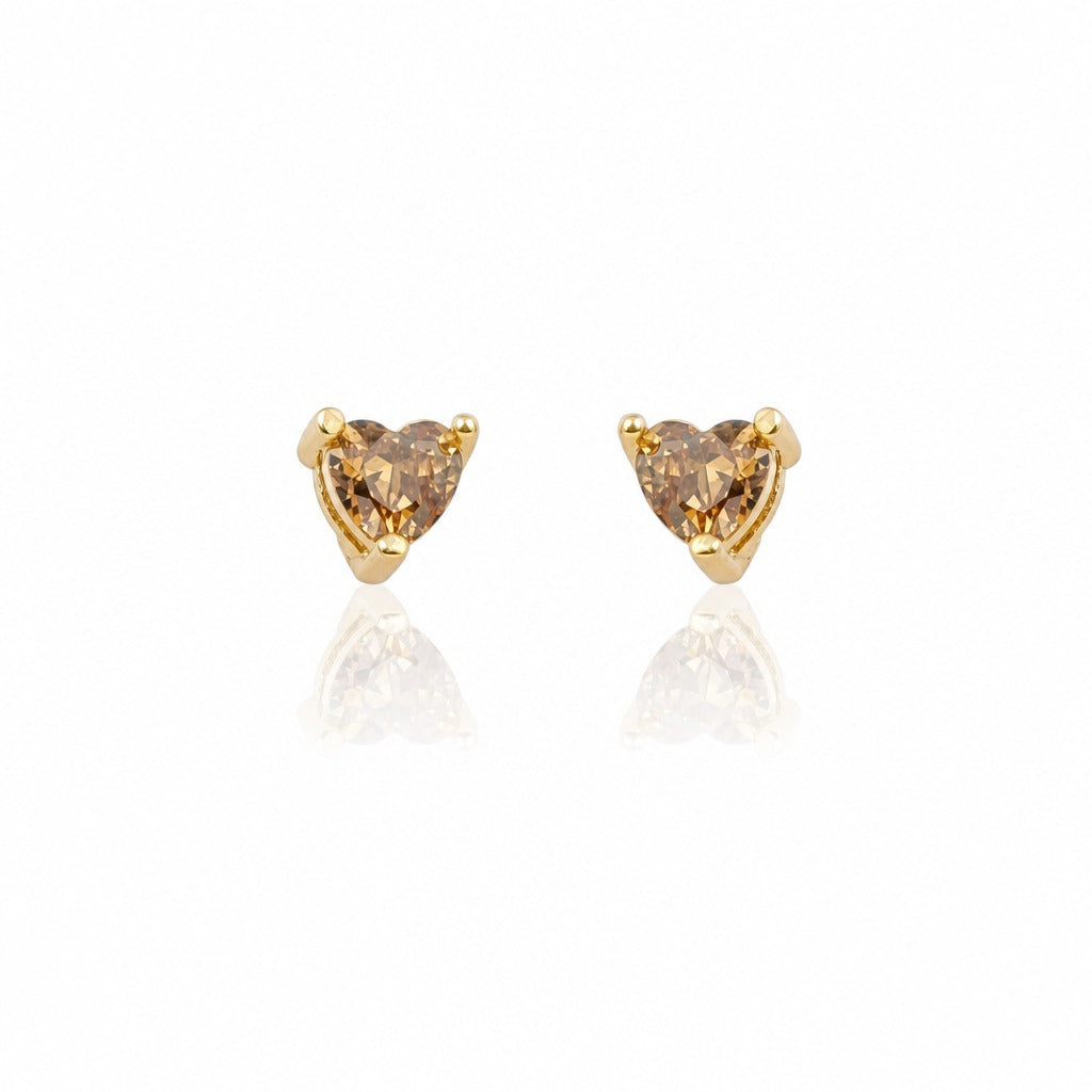 Amber Heart Studs · Small by Amanelle