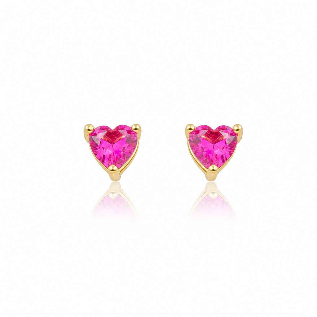 Rubellite Heart Studs · Small by Amanelle