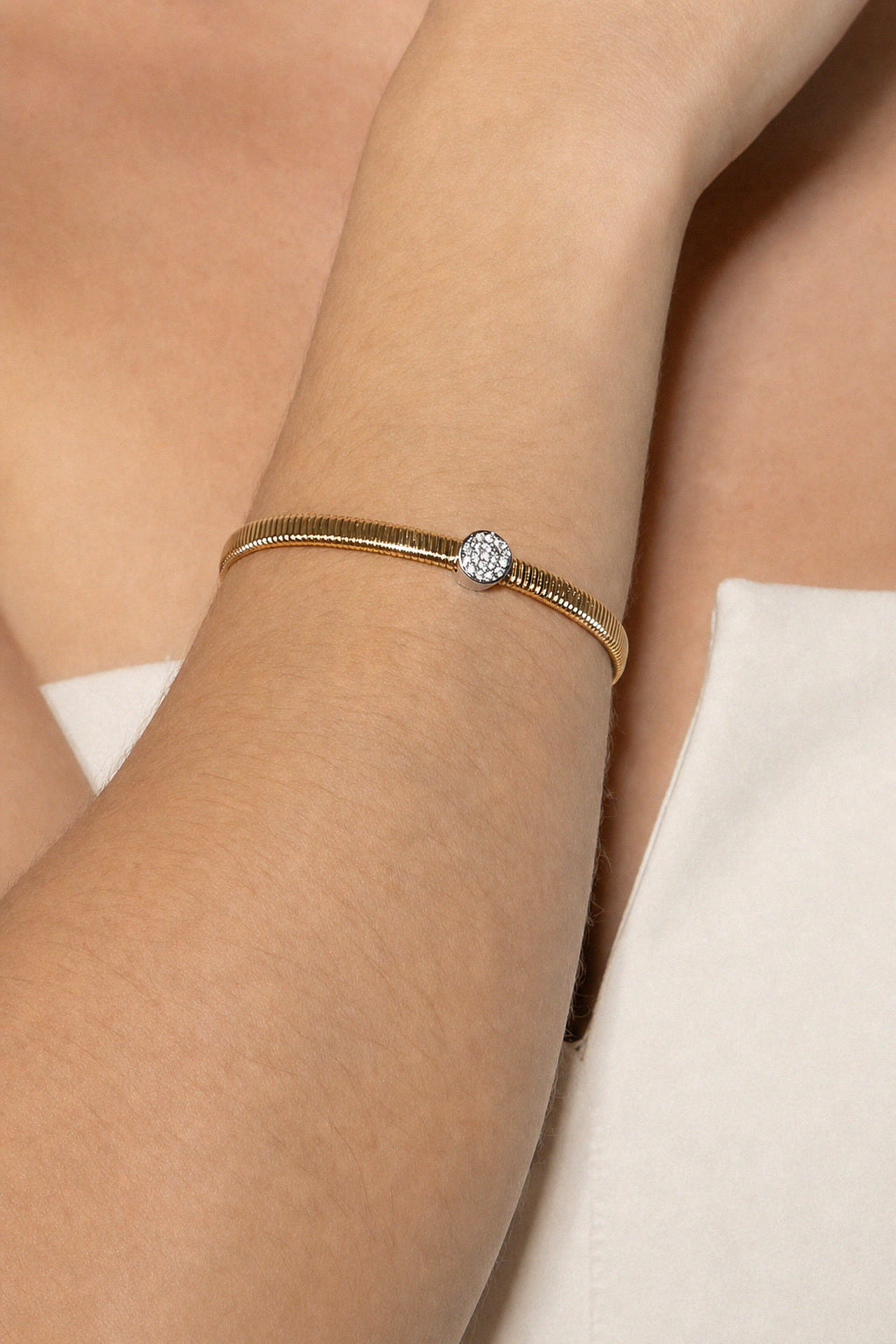Pavé Disc Bracelet by Amanelle