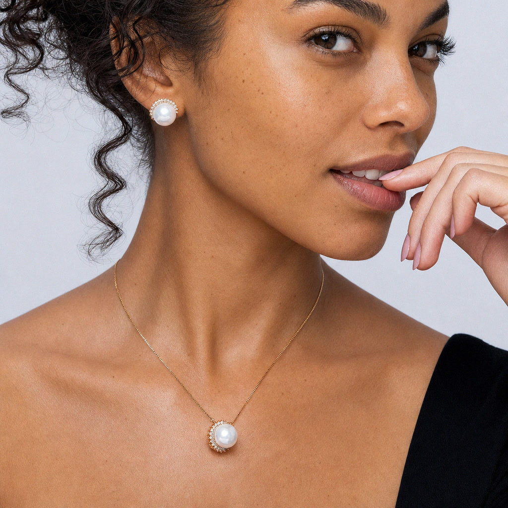 Crescent Pearl Set by Amanelle
